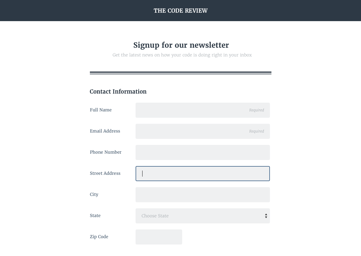 Registration Form